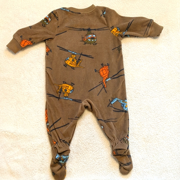 Carter's set of two 3 month old fleece footed onesie pajamas - Picture 7 of 8